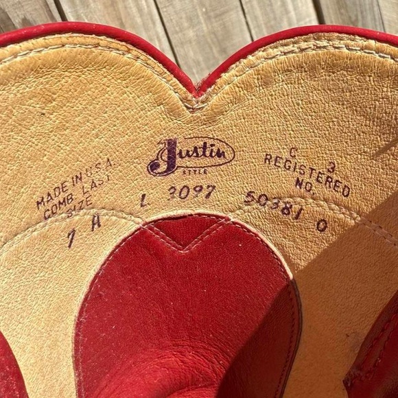 Justin Boots women’s Red Western Boots - Picture 3 of 8